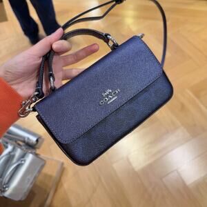 NWT Coach Mini Josie Top Handle Bag In Signature Canvas CCK68 Blue/Navy